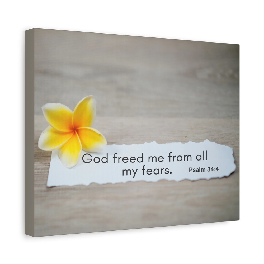 Scripture Walls God Freed Me Psalm 34:4 Bible Verse Canvas Christian Wall Art
